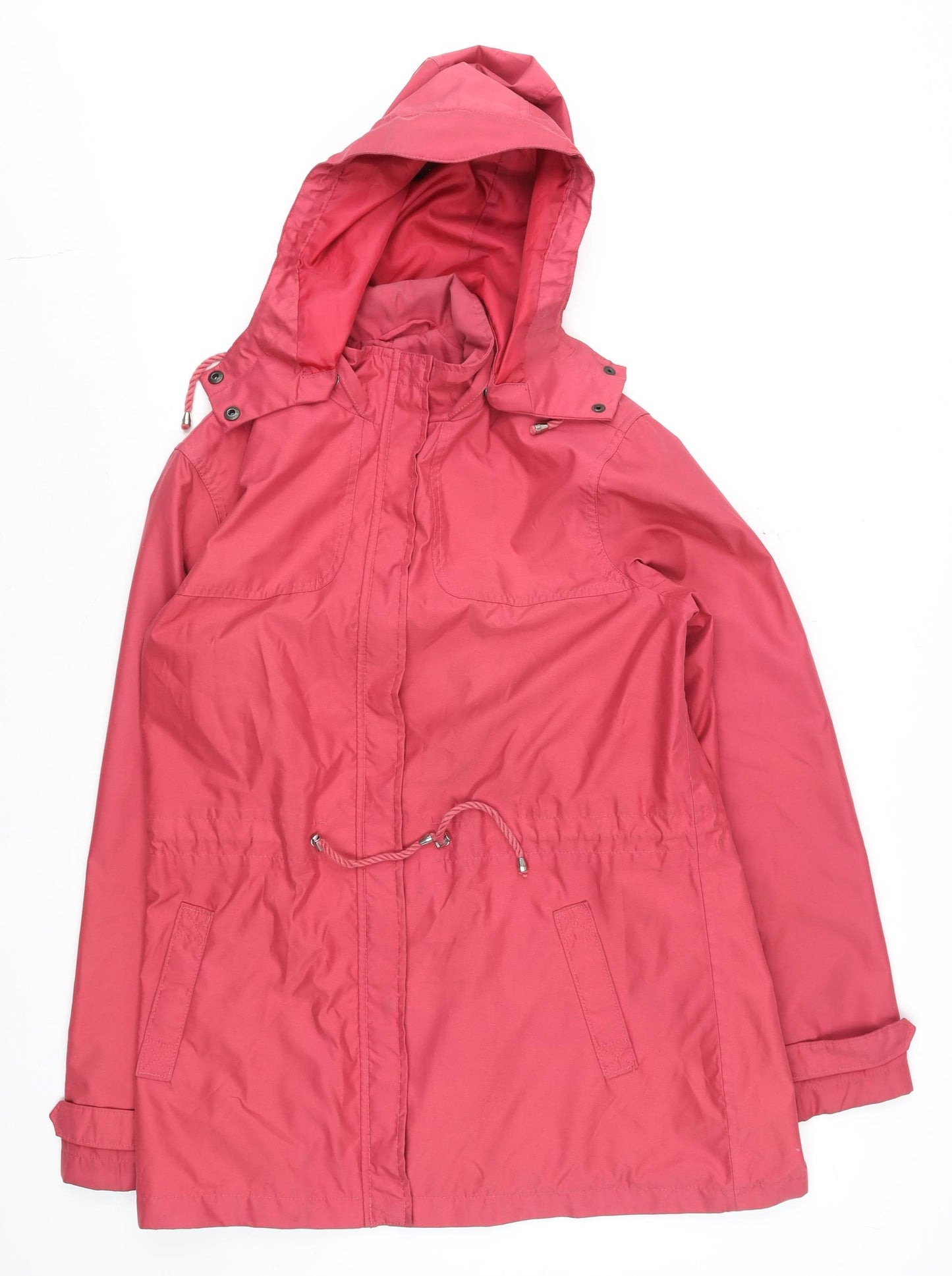 Lands' End Women's Pink Waterproof Hooded Anorak Jacket Size M