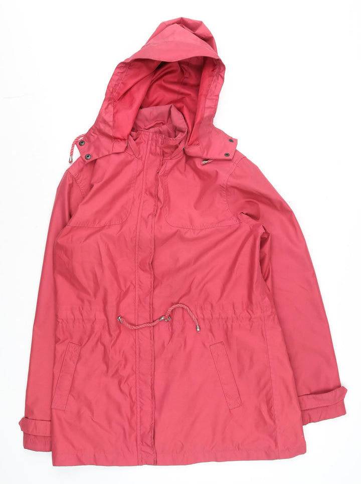Lands' End Women's Pink Waterproof Hooded Anorak Jacket Size M