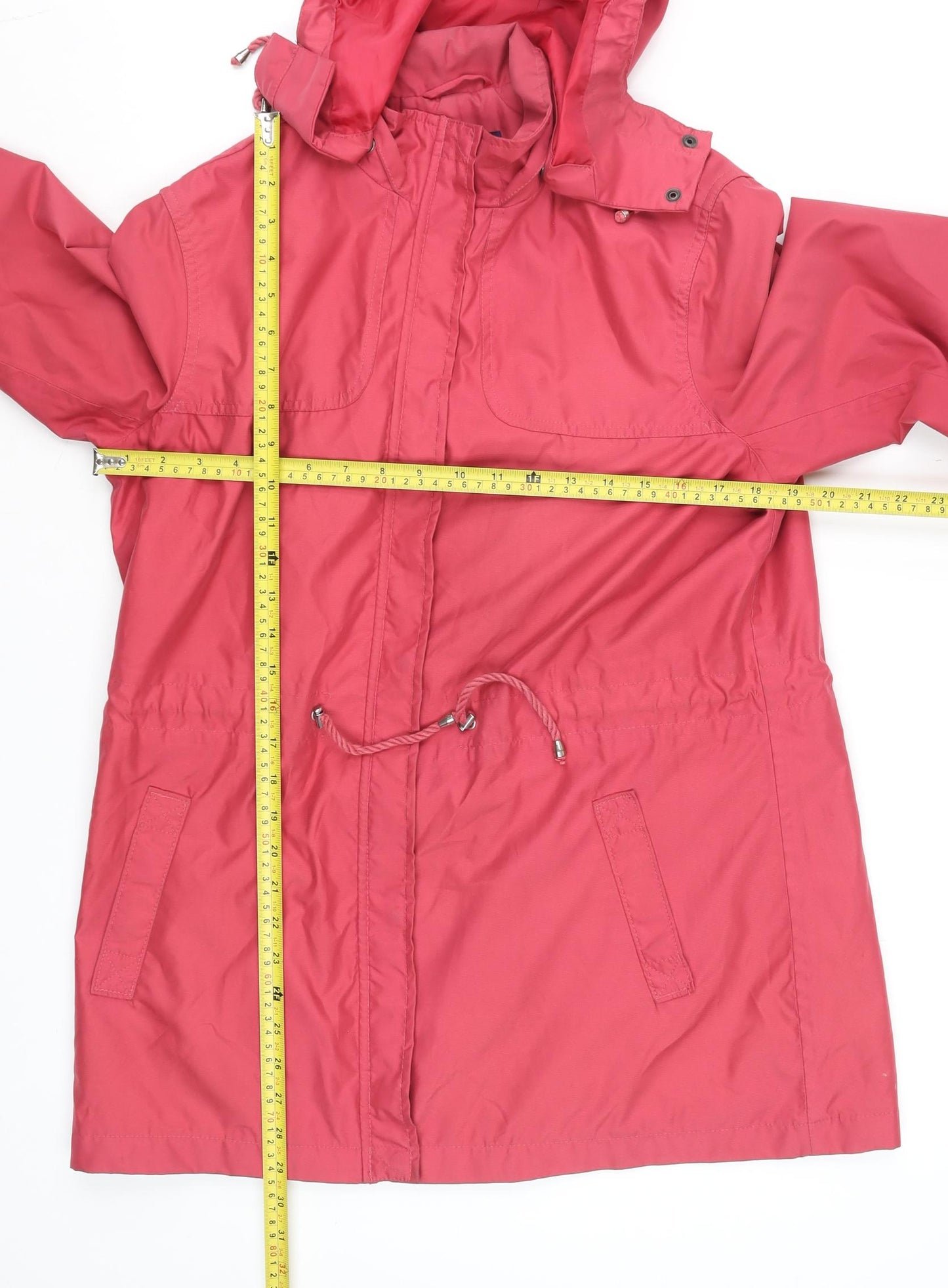 Lands' End Women's Pink Waterproof Hooded Anorak Jacket Size M