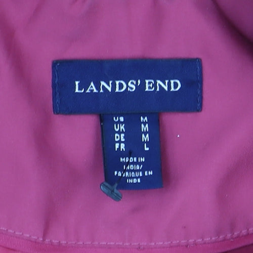 Lands' End Women's Pink Waterproof Hooded Anorak Jacket Size M