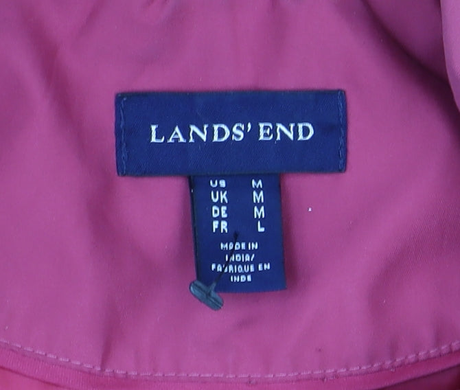 Lands' End Women's Pink Waterproof Hooded Anorak Jacket Size M