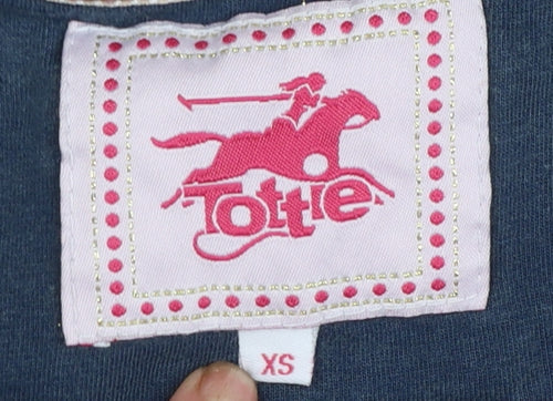 Tottie Women's Red XS Henley Hoodie with Embroidered Crest