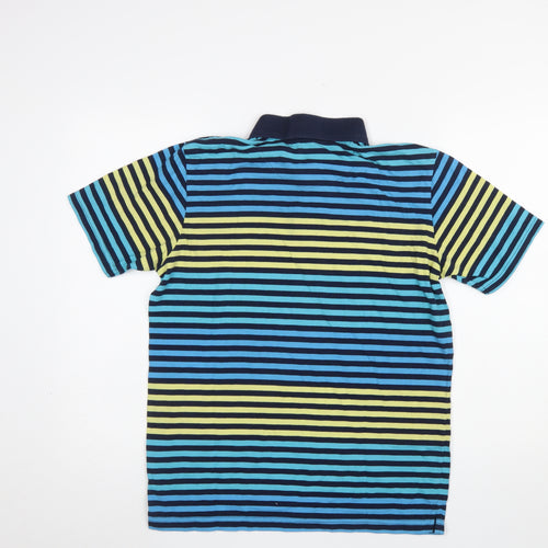 Fila Men's Multicoloured Striped Polo Shirt M Regular Fit Cotton Blend