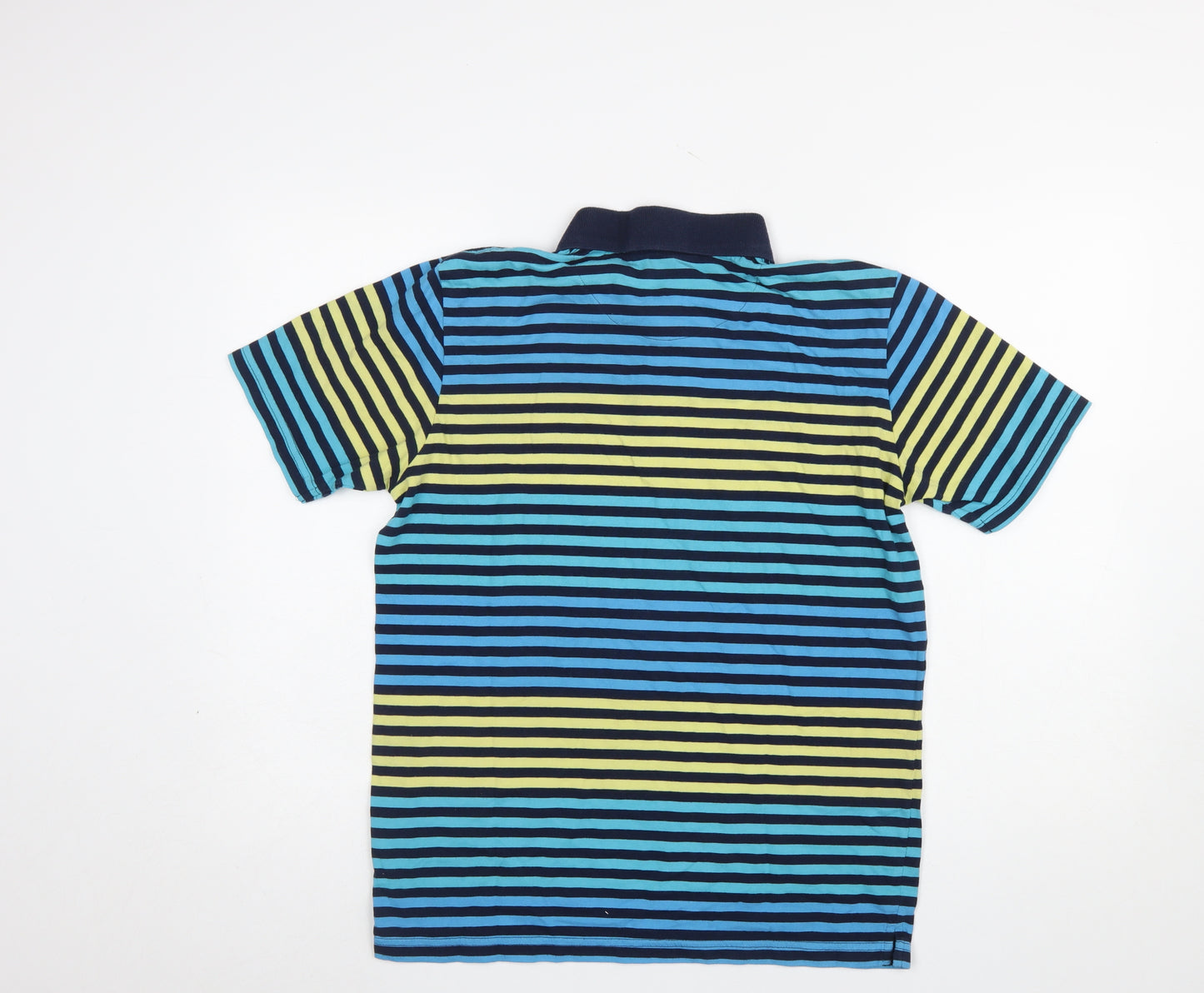 Fila Men's Multicoloured Striped Polo Shirt M Regular Fit Cotton Blend
