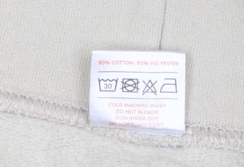 Goose and Gander Men's Beige Pullover Hoodie Size S Embroidered Fleece