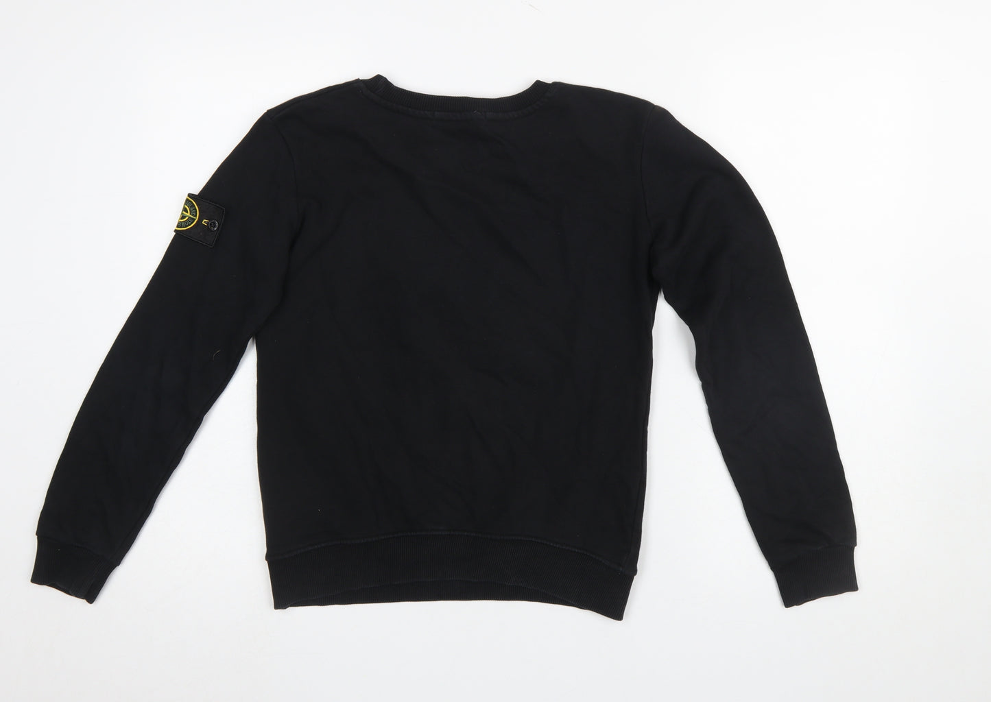 Stone Island Women Black Slim Fit Crew Neck Cotton Sweatshirt Size S