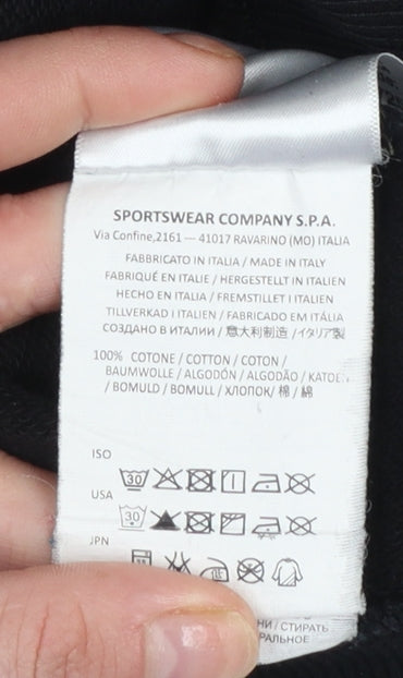 Stone Island Women Black Slim Fit Crew Neck Cotton Sweatshirt Size S