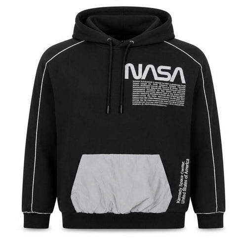 Pull&Bear Men’s Black NASA Pullover Hoodie Size S Graphic Space Design
