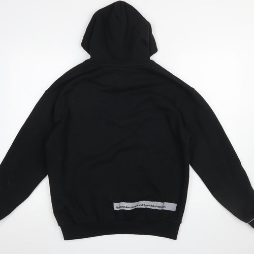 Pull&Bear Men’s Black NASA Pullover Hoodie Size S Graphic Space Design