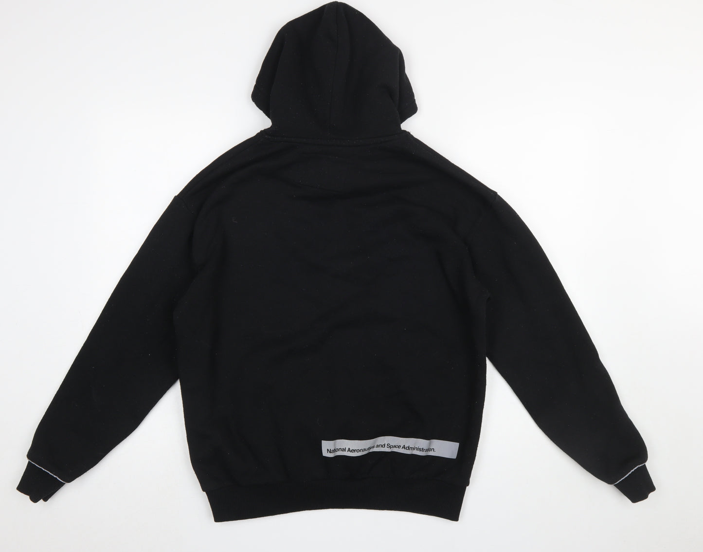 Pull&Bear Men’s Black NASA Pullover Hoodie Size S Graphic Space Design