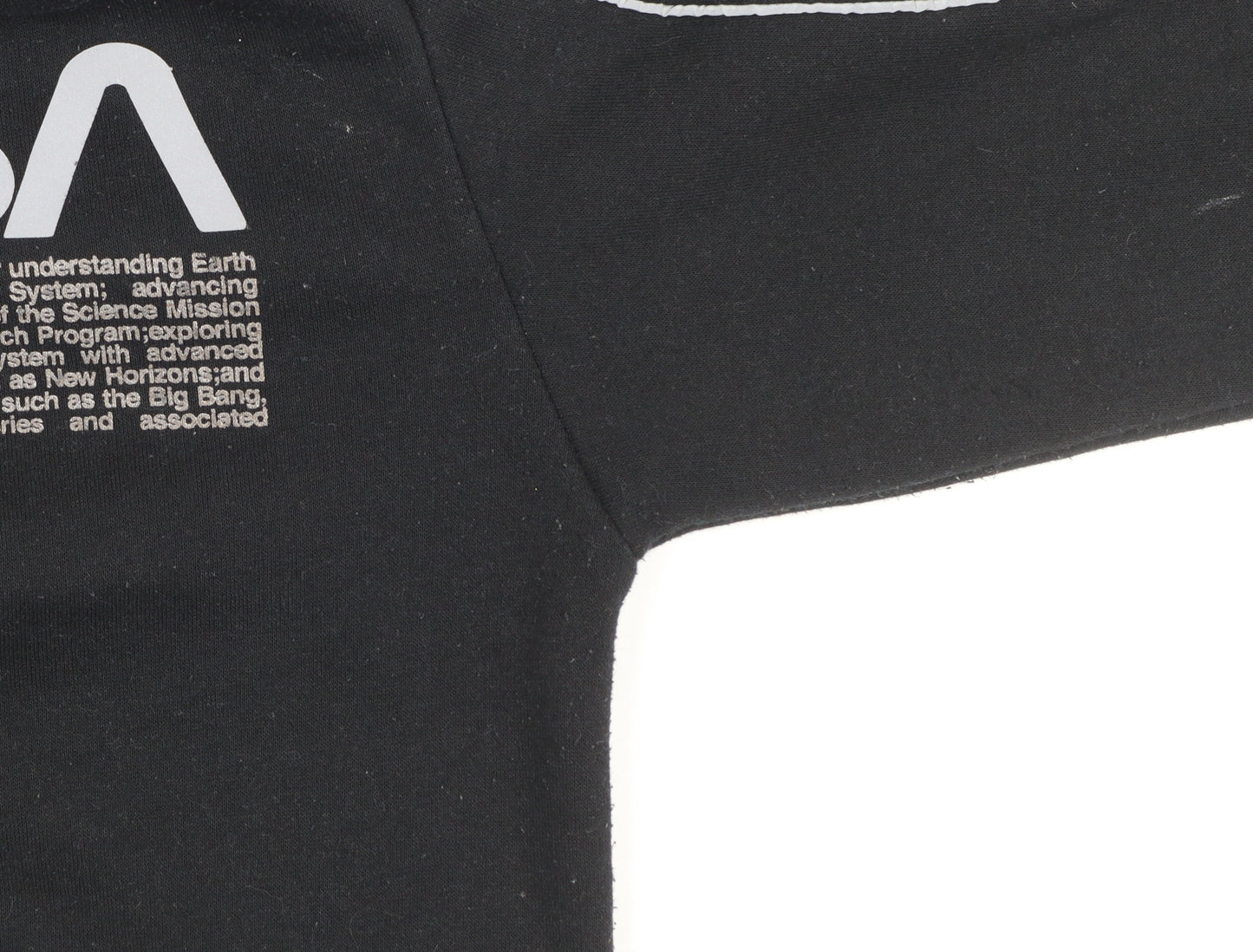 Pull&Bear Men’s Black NASA Pullover Hoodie Size S Graphic Space Design