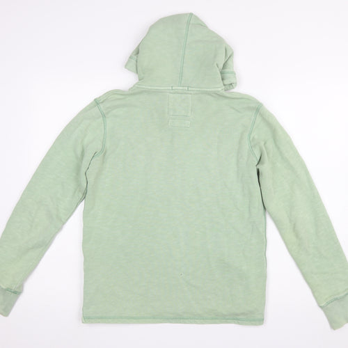 Fat Face Boys Green Hooded Henley Sweatshirt 12-13 Years Cotton Blend