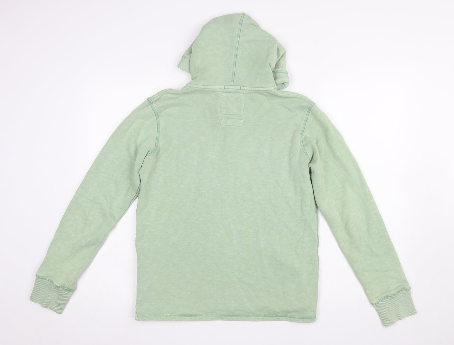 Fat Face Boys Green Hooded Henley Sweatshirt 12-13 Years Cotton Blend
