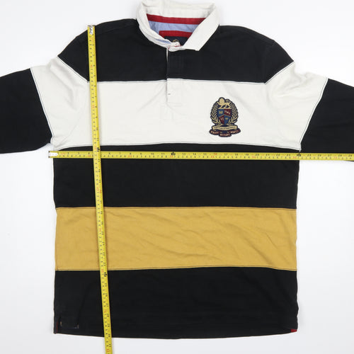 Howick Men’s Multicoloured Striped Collared Henley Sweatshirt XL