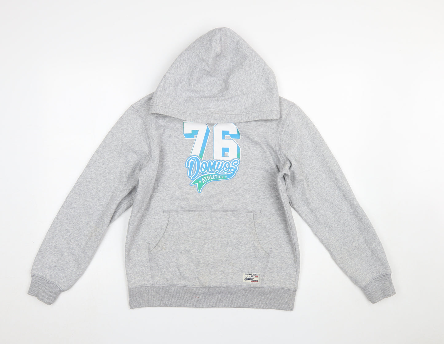 Domyos Boys Grey Pullover Hoodie 14 Years Athletic Graphic Print