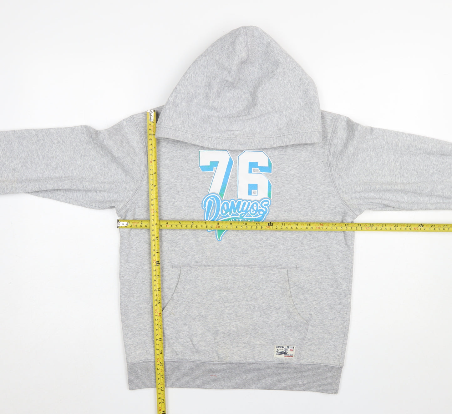 Domyos Boys Grey Pullover Hoodie 14 Years Athletic Graphic Print
