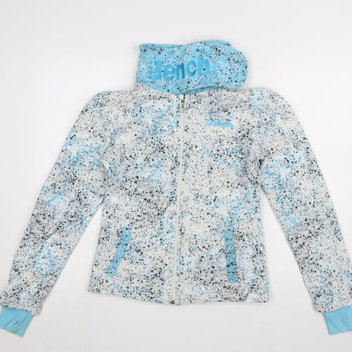 Bench Women Blue White Full Zip Hoodie Jacket Size S