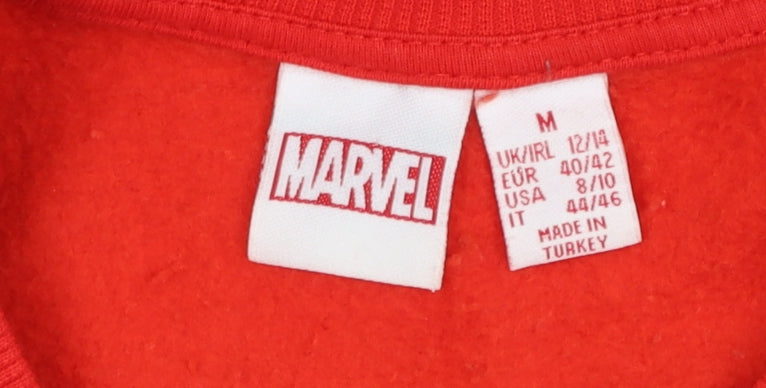 Primark Marvel Black Widow Red Sweatshirt Women's UK 12/14 Cotton Blend