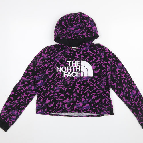 The North Face Girls Purple Camouflage Pullover Hoodie L Youth