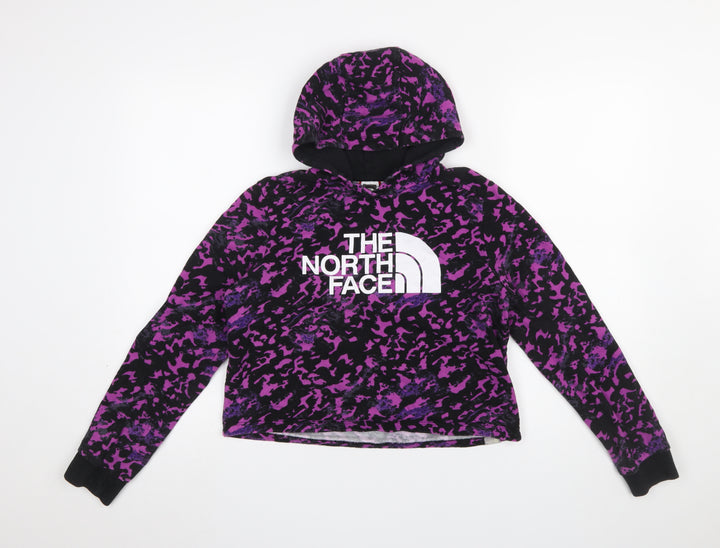 The North Face Girls Purple Camouflage Pullover Hoodie L Youth
