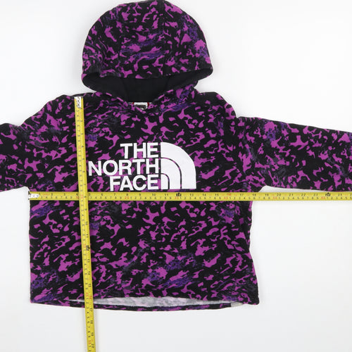 The North Face Girls Purple Camouflage Pullover Hoodie L Youth