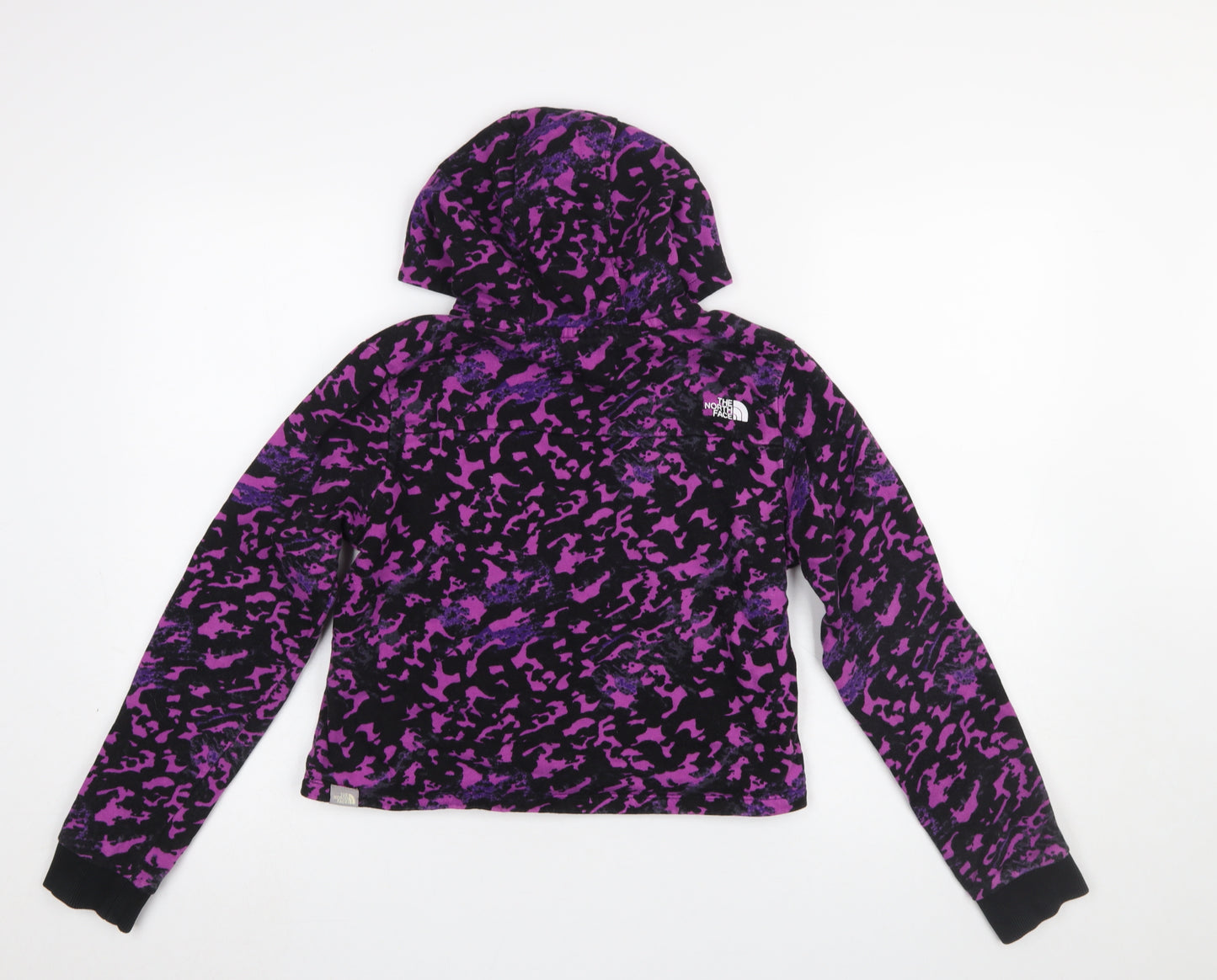 The North Face Girls Purple Camouflage Pullover Hoodie L Youth