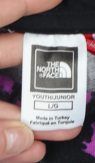 The North Face Girls Purple Camouflage Pullover Hoodie L Youth