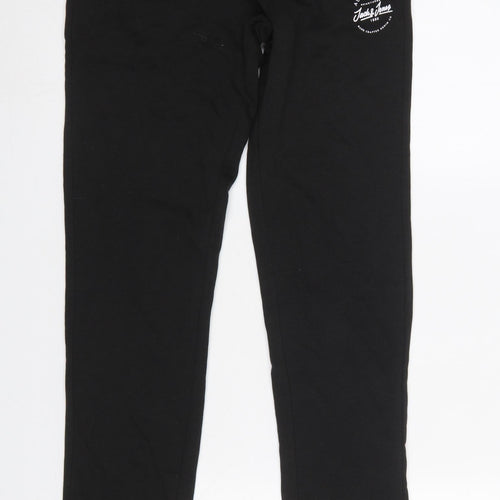 Jack & Jones Boys Black Jogger Trousers Size 164 Cotton Blend Fleece