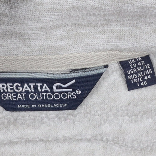 Regatta Great Outdoors Women Grey Fleece Full Zip Jacket UK 16