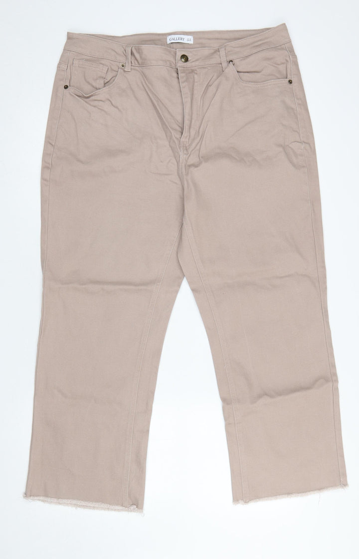 Gallery Women’s Beige Straight Leg Stretch Jeans Size 18