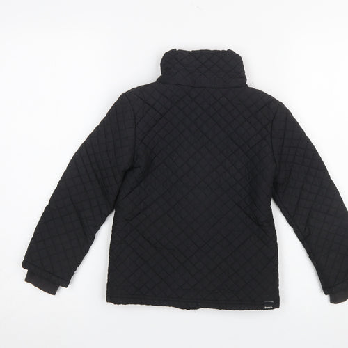 Bench Girls Black Quilted Mid-Length Jacket 5-6 Years Padded Winter Coat