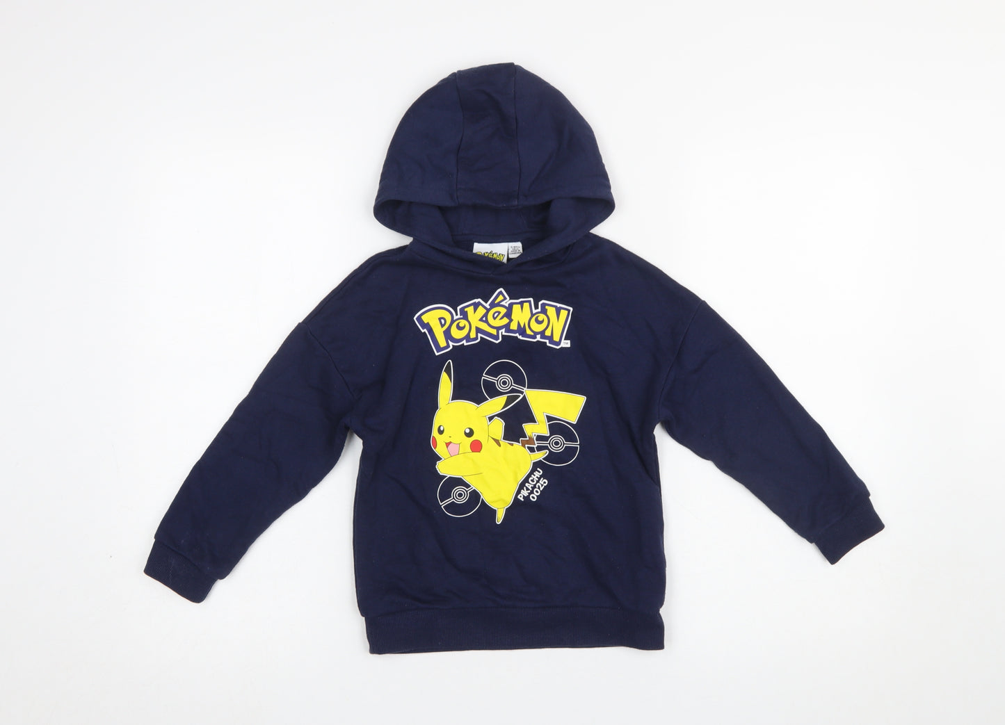 Primark Pokémon Boys Navy Hoodie 5-6 Years Pikachu Graphic Pullover