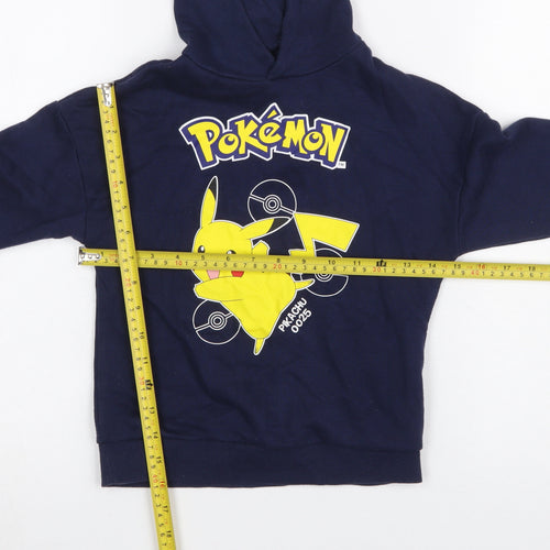 Primark Pokémon Boys Navy Hoodie 5-6 Years Pikachu Graphic Pullover