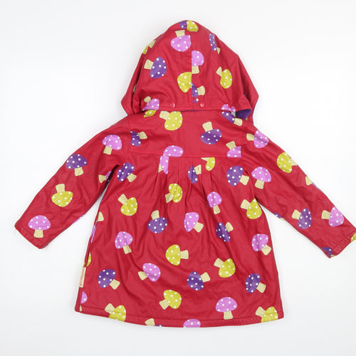 Beauty and the Bib Girls Red Mushroom Hooded Rain Coat 5-6 Years