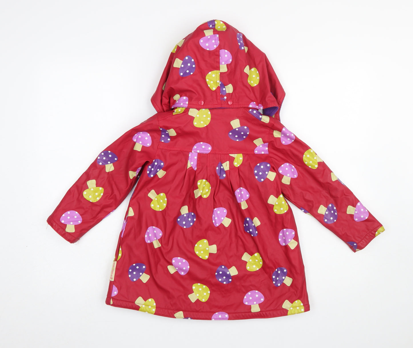 Beauty and the Bib Girls Red Mushroom Hooded Rain Coat 5-6 Years
