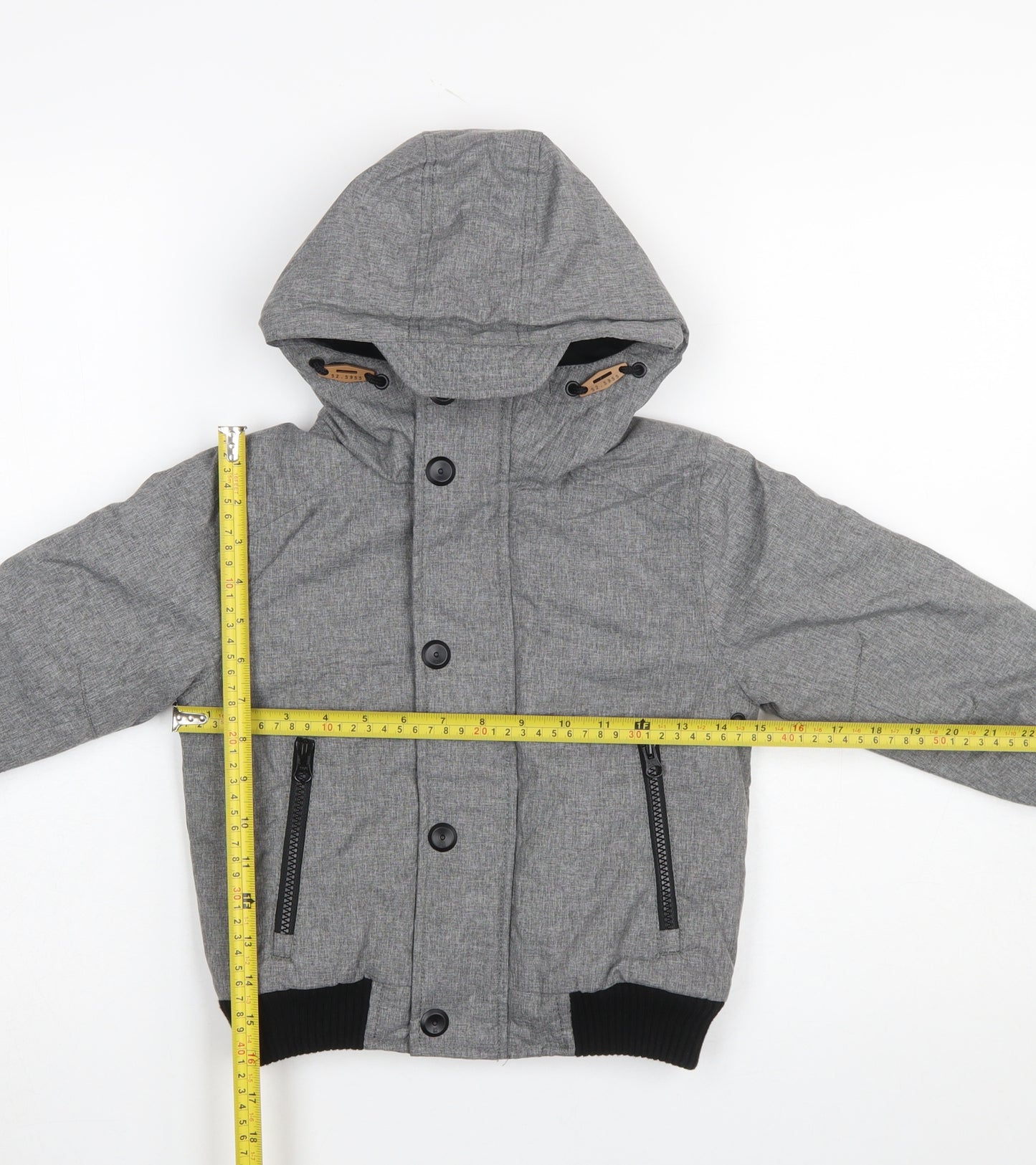 Next Boys Grey Hooded Puffer Jacket 4 Years Polyester Lined Winter Coat