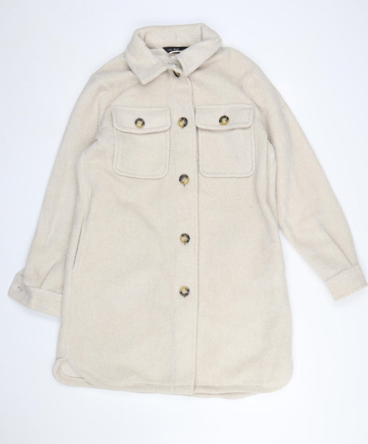 F&F Women Beige Mid-Length Button Overcoat Size M