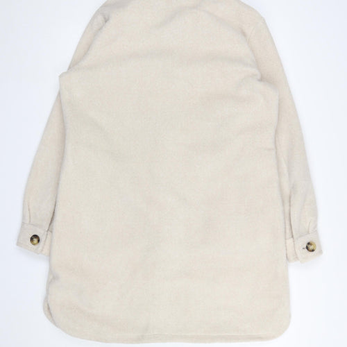 F&F Women Beige Mid-Length Button Overcoat Size M