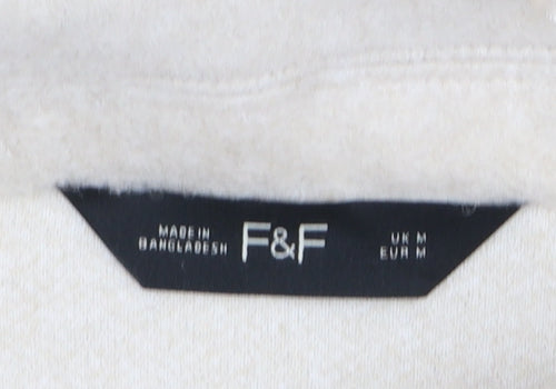 F&F Women Beige Mid-Length Button Overcoat Size M