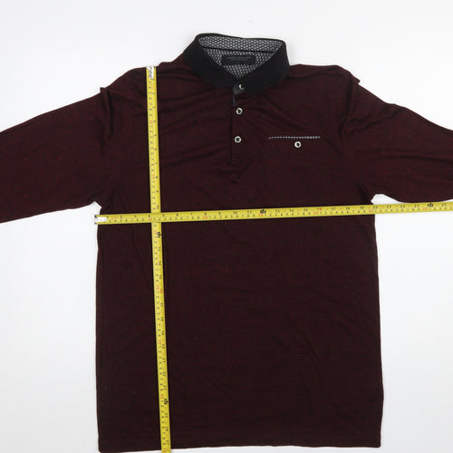 Authentic Casual Wear Men’s Brown Long Sleeve Polo Shirt Size L