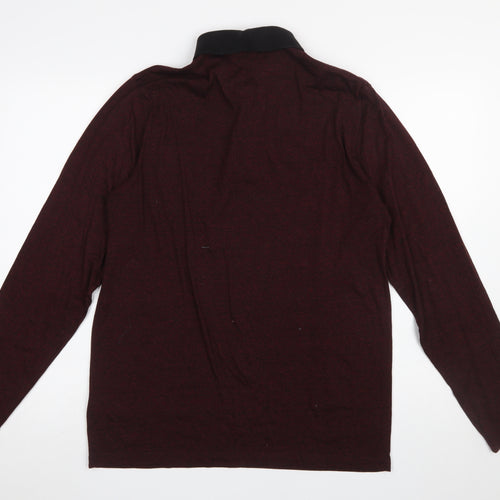 Authentic Casual Wear Men’s Brown Long Sleeve Polo Shirt Size L