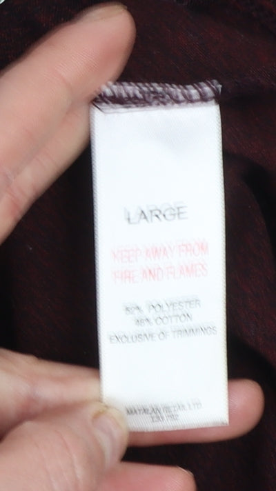 Authentic Casual Wear Men’s Brown Long Sleeve Polo Shirt Size L