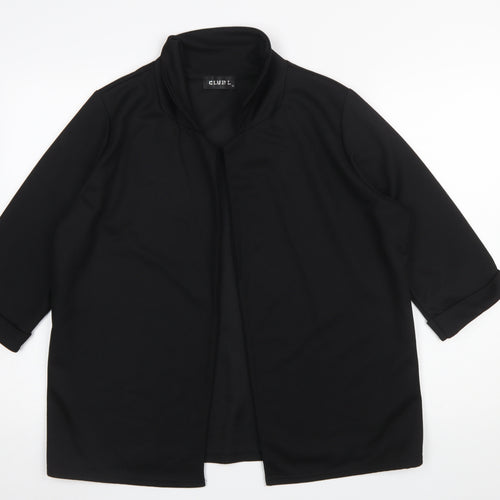 Club L Women's Black Size 14 Basic 3/4 Sleeve Blouse