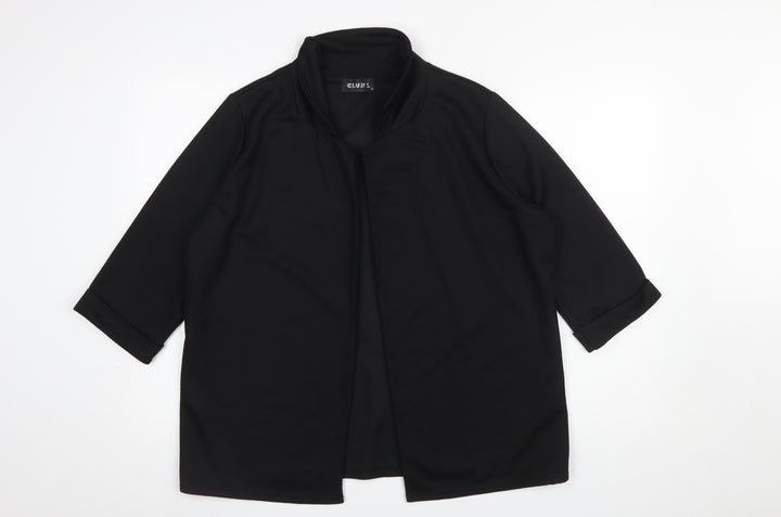 Club L Women's Black Size 14 Basic 3/4 Sleeve Blouse