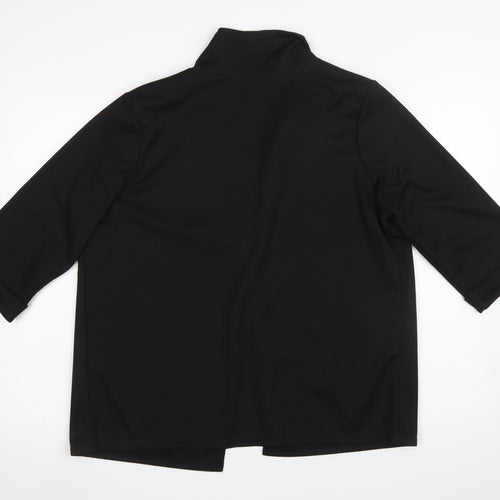 Club L Women's Black Size 14 Basic 3/4 Sleeve Blouse