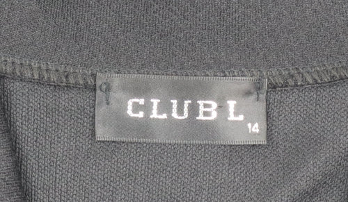 Club L Women's Black Size 14 Basic 3/4 Sleeve Blouse