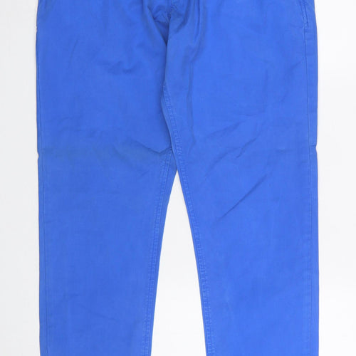 Twisted Soul Women's Blue Chino Trousers One Size Cotton Relaxed Fit
