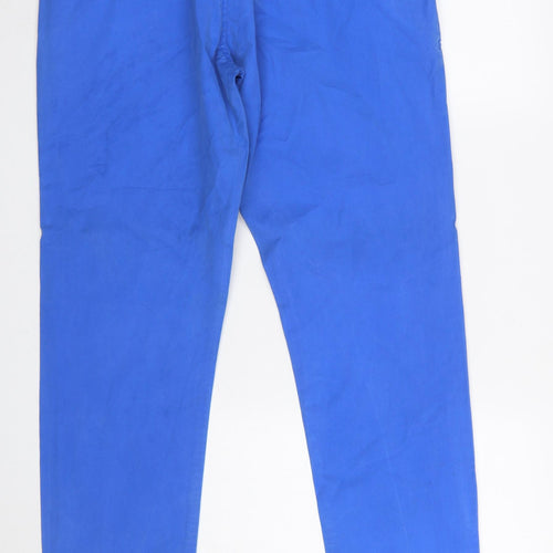 Twisted Soul Women's Blue Chino Trousers One Size Cotton Relaxed Fit