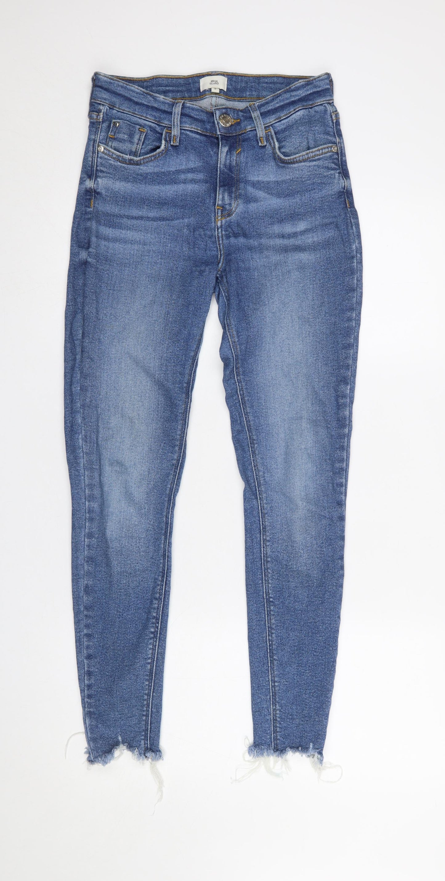 River Island Women's Blue Ankle Skinny Jeans Size 8 Stretch Denim