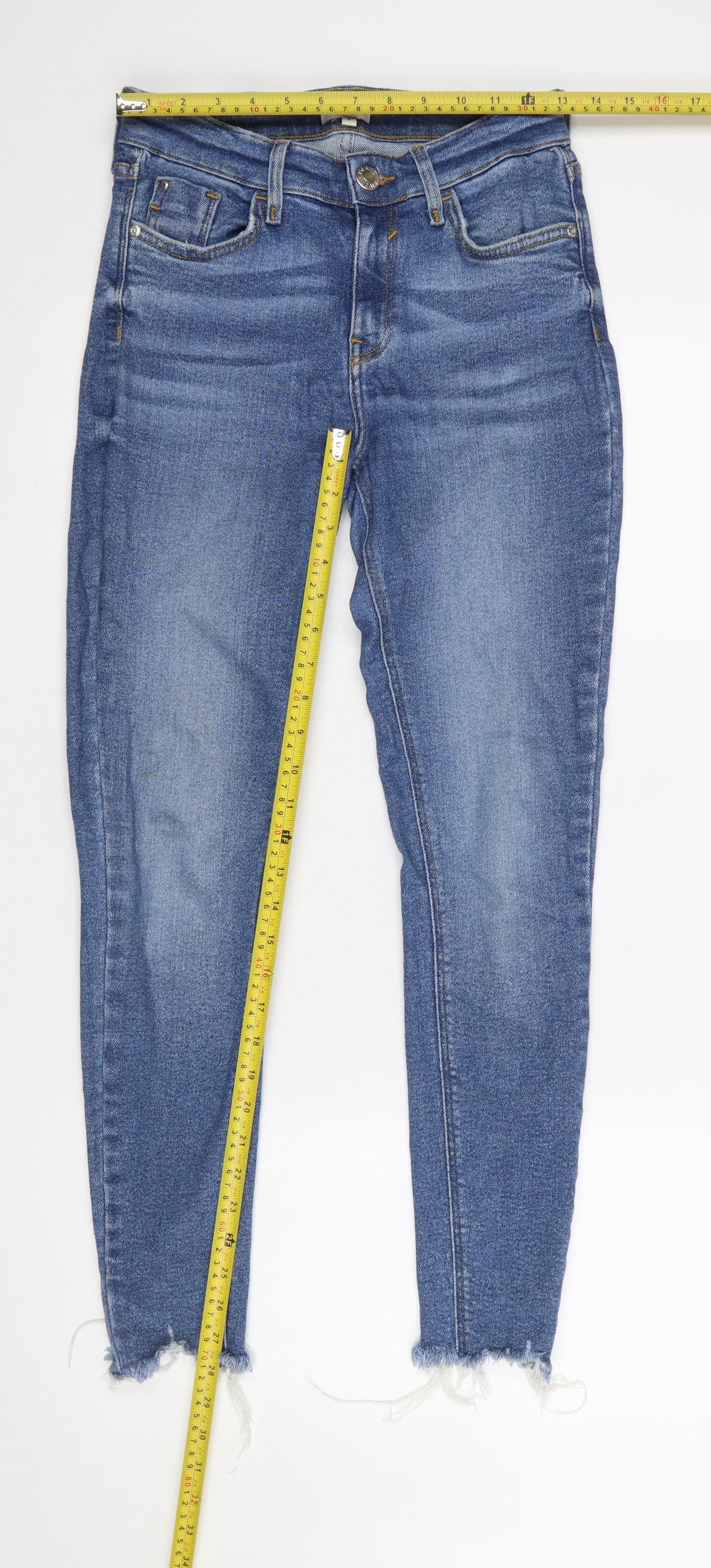 River Island Women's Blue Ankle Skinny Jeans Size 8 Stretch Denim